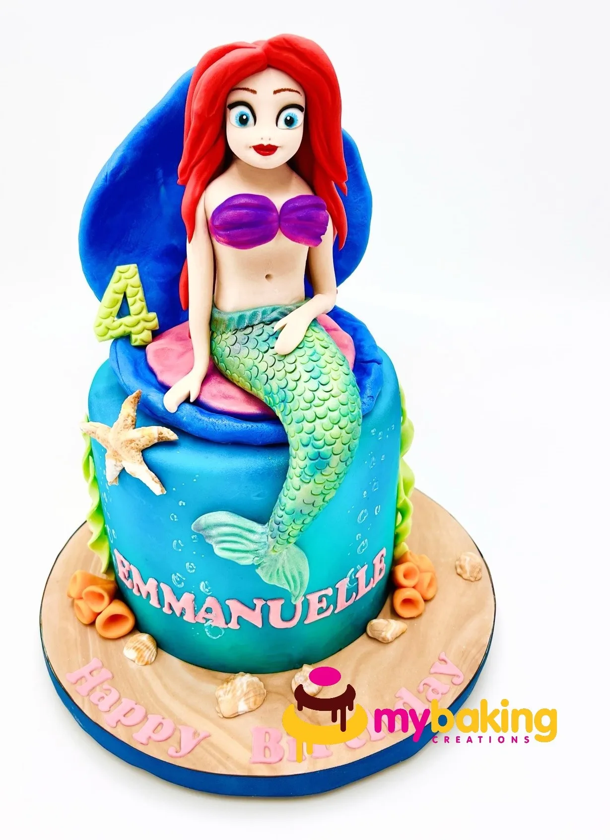 Custom mermaid sculpted birthday cake Bay Area bakery